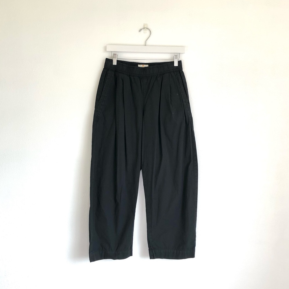 Marine Layer Black Kyra Poplin Cotton Pull On Barrel Pants Size XS